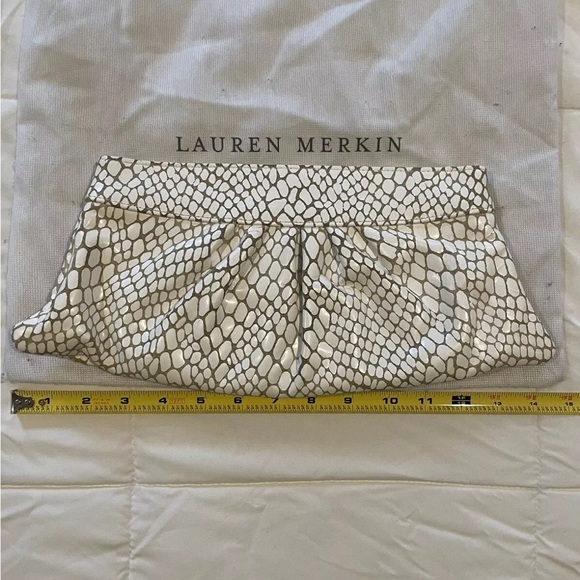 Lauren Merkin Large White Embossed Clutch - Picture 2 of 6
